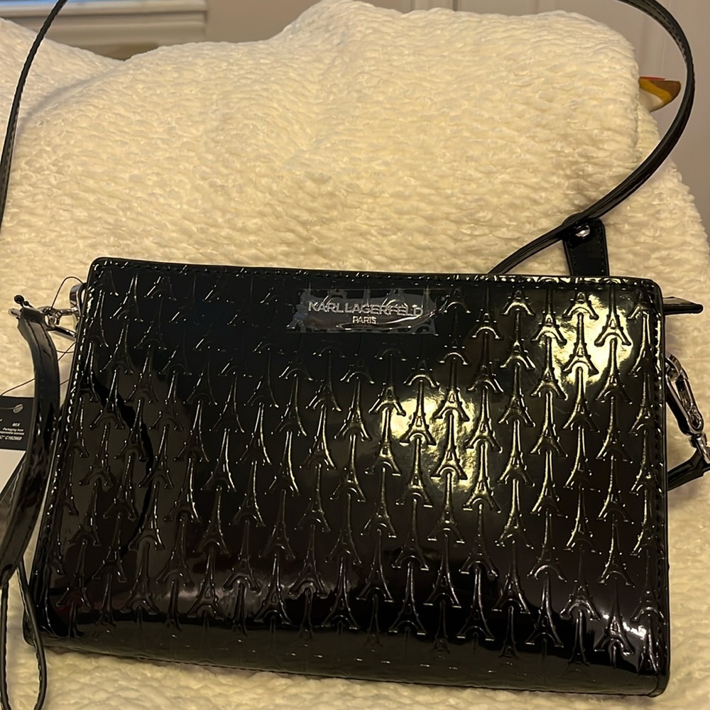 Karl Lagerfeld black patent leather brand new